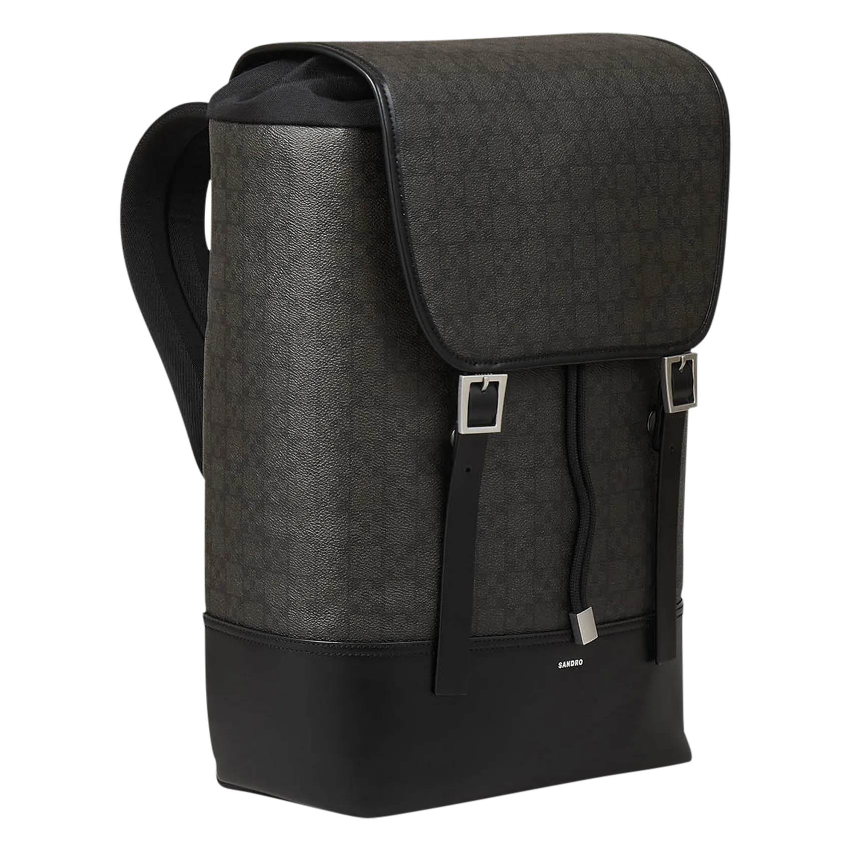 SANDRO  Sac à dos en toile enduite à motifs - Noir