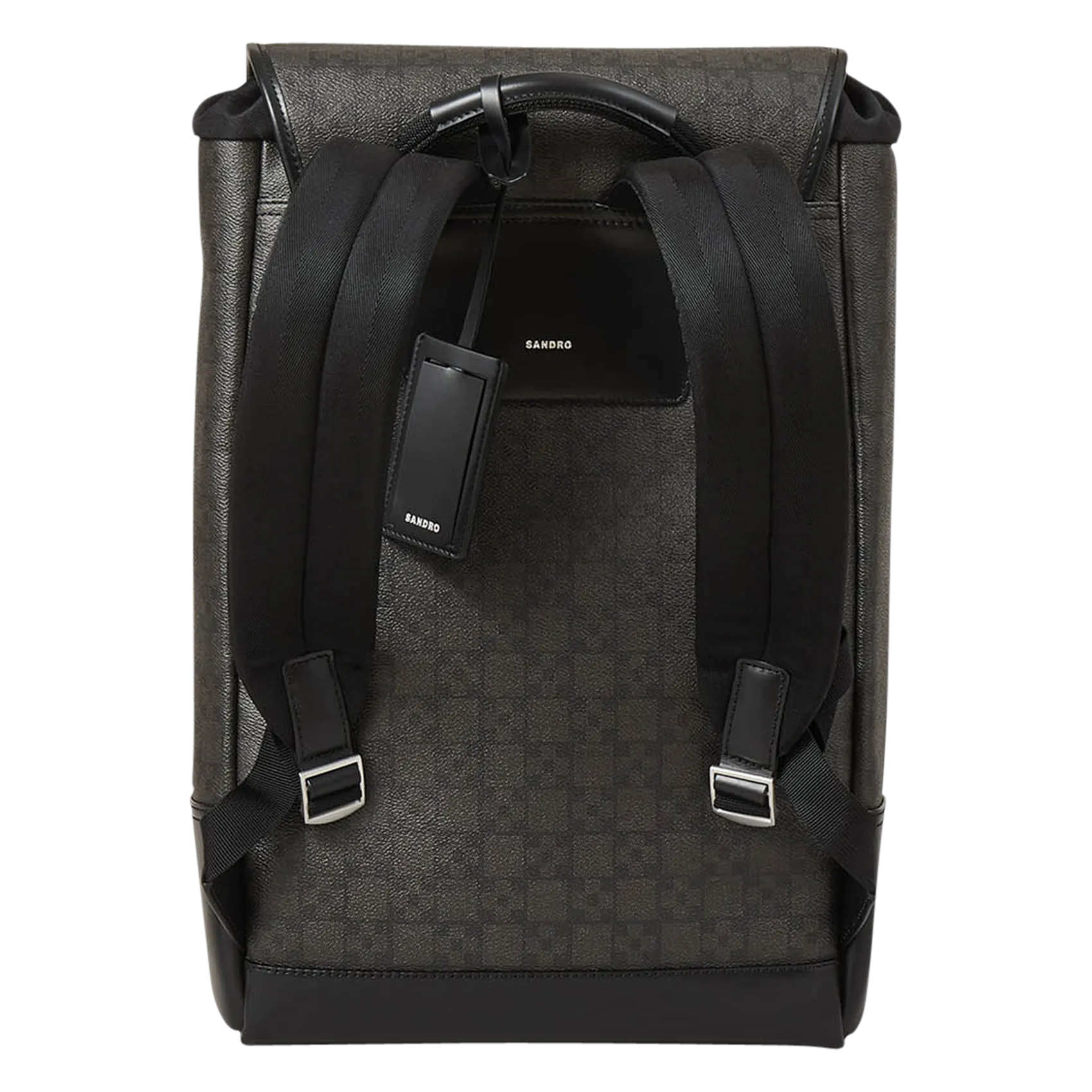 SANDRO  Sac à dos en toile enduite à motifs - Noir